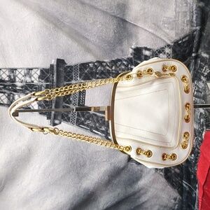 Gianni Bini white leather bag